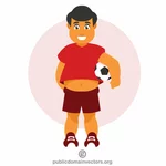 Un niño con una pelota de fútbol