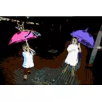 أطفال مع مظلات