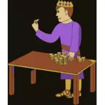 رسم متجه للملك عد العملات الذهبية