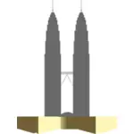 Petronas Twin Towers silhuett vektor tegning