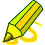 Graphiques d'épais crayon jaune et vert
