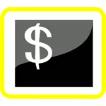 ClipArt vettoriali di pittogramma soldi con cornice gialla