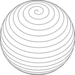 Spiral sfär line art vektorritning