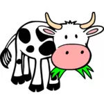 Komické kráva jíst trávu vektorový obrázek