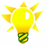 グリーン エネルギーの白熱電球のベクトル描画