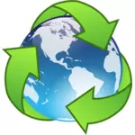 Vector de desen de cristal pământ reciclare Simbol