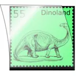 Векторное изображение динозавра марки для рассылки с прозрачной защитой