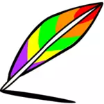 Rysunek tęcza kolorowych piór
