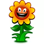 Векторное изображение улыбающихся персонажа игры цветок