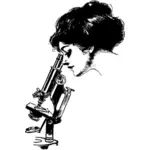 Lady et microscope