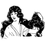 Señora con el pelo muy largo