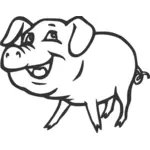 Sonriendo dibujo vectorial de cerdo