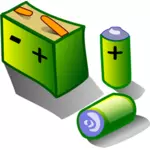 Ilustración de pilas y acumuladores
