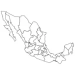 Политическая карта Мексики векторной графики