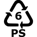 Recycleerbaar polystyreen teken vector illustraties