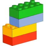 Цветные пластиковые блоки векторной графики