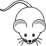 Clipart vetorial de rato branco cartoon com bigode longo