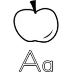 A est pour un clipart vectoriel d'apple