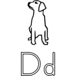 D 是狗字母表学习指南向量剪贴画