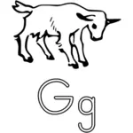 G es para guía de aprendizaje de alfabeto de cabra dibujo
