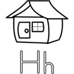 H هو للبيت الأبجدية تعليم دليل الرسومات المتجه