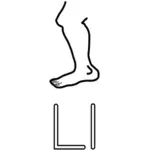 L adalah untuk kaki alfabet belajar panduan gambar vektor