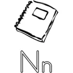 N é para alfabeto Notebook gráficos vetoriais de guia de aprendizagem
