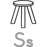 S é de alfabeto de fezes gráficos guia de aprendizagem