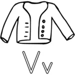 V הוא עבור האפוד האלפבית למידה האיור וקטורית מדריך