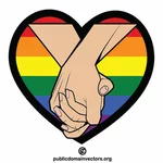 يدا بيد علم المثليين والمثليات ومزدوجي الميل الجنسي ومغايري الهوية الجنسانية
