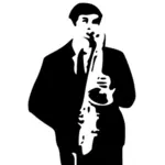 Saxofon hráč vektor