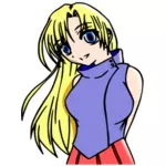 Vector de la imagen de chica de dibujos animados estilo manga