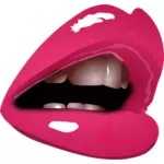 Naisen huulet huulipunalla lähikuva vektorikuva