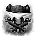 וקטור אוסף של מדיטציה צפרדע בגווני אפור