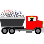 愛の配達用トラックのベクトル画像