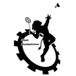 羽毛球俱乐部矢量徽标图像