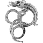 Gráficos vetoriais do frame do estilo dragão asiático