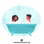 גבר ואישה באמבטיה