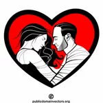 Homem e mulher no amor clip-art