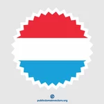 Etiqueta adhesiva redonda de la bandera de Luxemburgo