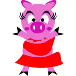 Мадам свинья векторное изображение