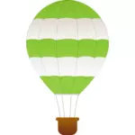 गर्म हवा के गुब्बारे वेक्टर क्लिप आर्ट क्षैतिज हरे और सफेद धारियों