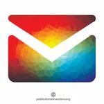 Silhouette colorée d'icône de courrier