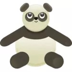 Vektorbild av leksak svarta och grå panda