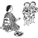 जापानी माँ और बच्चे