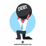 Man holding huge debt