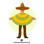 Mens die Mexicaanse kleren draagt