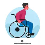 אדם בווקטור כיסא גלגלים