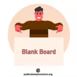 Man pointing at a blank board