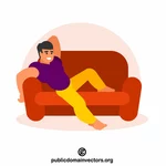 एक सोफे पर आराम आदमी